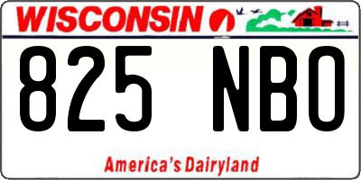 WI license plate 825NBO