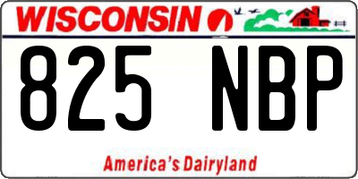 WI license plate 825NBP