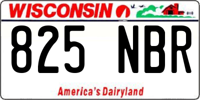 WI license plate 825NBR