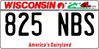 WI license plate 825NBS