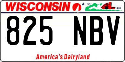 WI license plate 825NBV