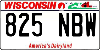 WI license plate 825NBW