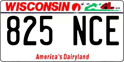 WI license plate 825NCE