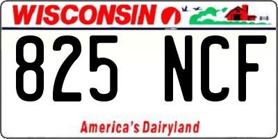 WI license plate 825NCF