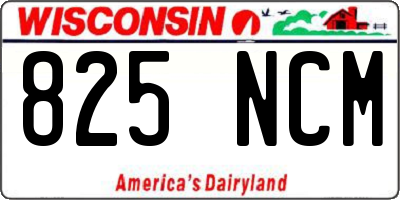 WI license plate 825NCM