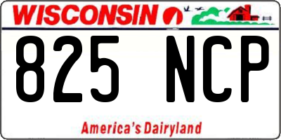 WI license plate 825NCP