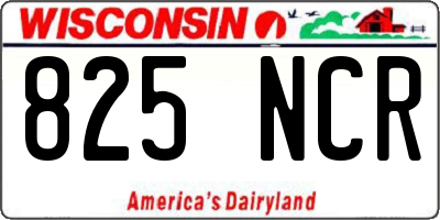 WI license plate 825NCR