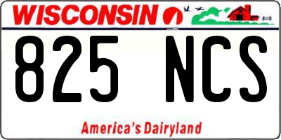 WI license plate 825NCS