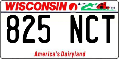 WI license plate 825NCT
