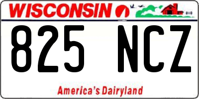 WI license plate 825NCZ
