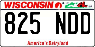 WI license plate 825NDD