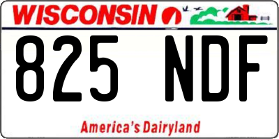 WI license plate 825NDF