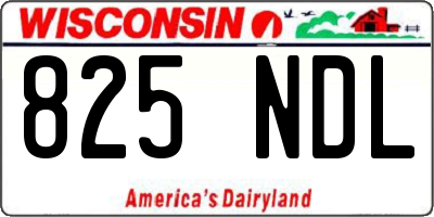 WI license plate 825NDL