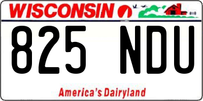 WI license plate 825NDU