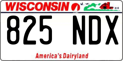 WI license plate 825NDX