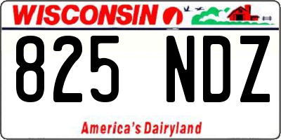 WI license plate 825NDZ