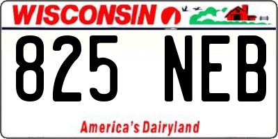 WI license plate 825NEB