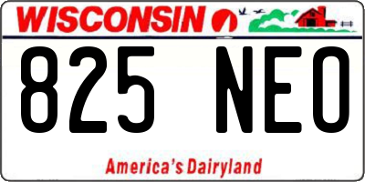 WI license plate 825NEO