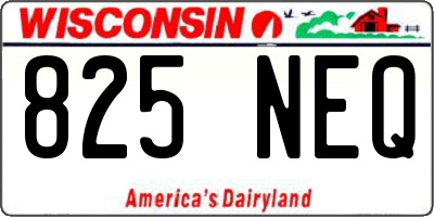 WI license plate 825NEQ