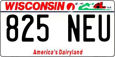WI license plate 825NEU