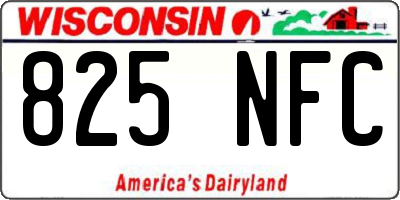 WI license plate 825NFC