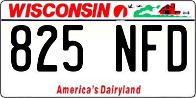 WI license plate 825NFD