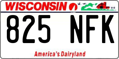 WI license plate 825NFK