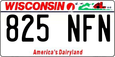 WI license plate 825NFN