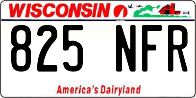 WI license plate 825NFR