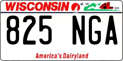 WI license plate 825NGA