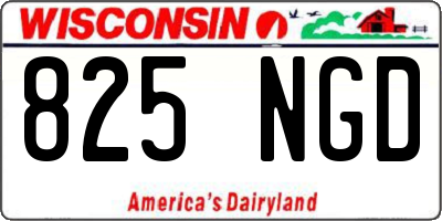 WI license plate 825NGD