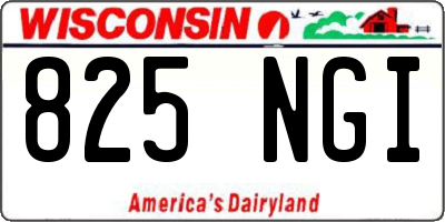 WI license plate 825NGI