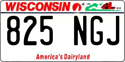 WI license plate 825NGJ
