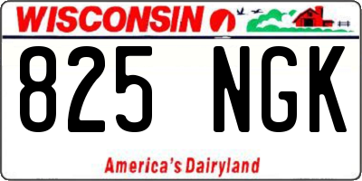 WI license plate 825NGK