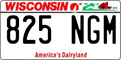 WI license plate 825NGM