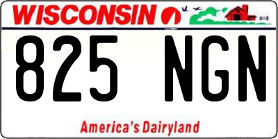 WI license plate 825NGN