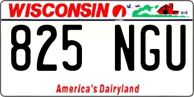 WI license plate 825NGU