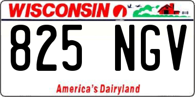 WI license plate 825NGV