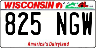 WI license plate 825NGW