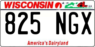 WI license plate 825NGX