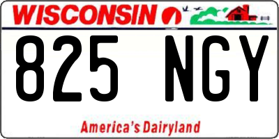 WI license plate 825NGY