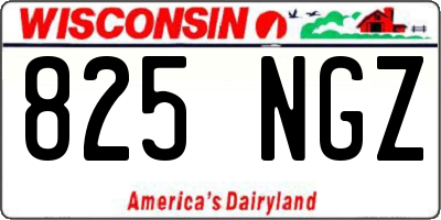 WI license plate 825NGZ
