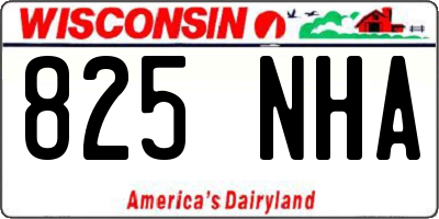 WI license plate 825NHA
