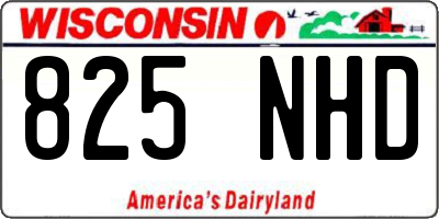 WI license plate 825NHD