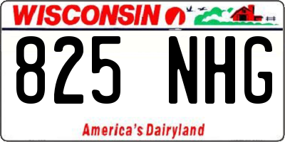 WI license plate 825NHG