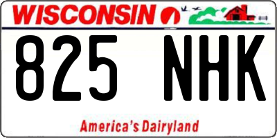 WI license plate 825NHK