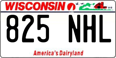 WI license plate 825NHL