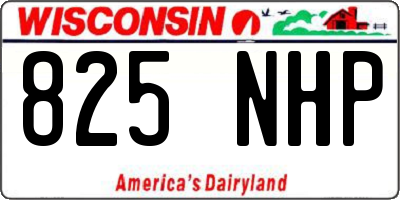 WI license plate 825NHP