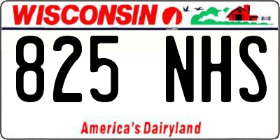 WI license plate 825NHS