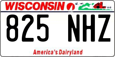 WI license plate 825NHZ